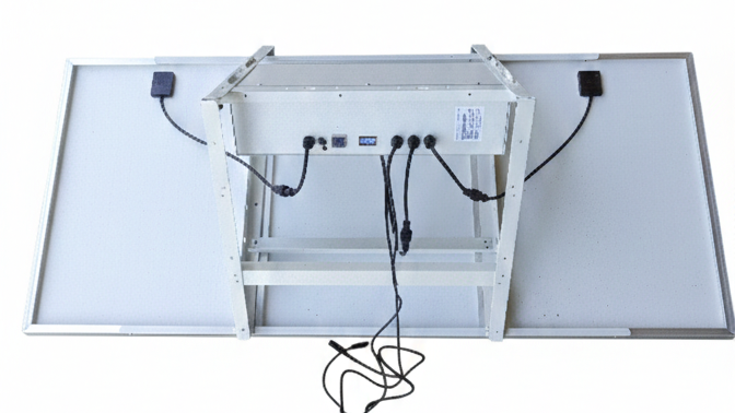 12vdc, 5amp, 120w solar, power supply, 60ah lithium. dual 12vdc outputs (standard dc) suits most cameras and adaptable for other accessories