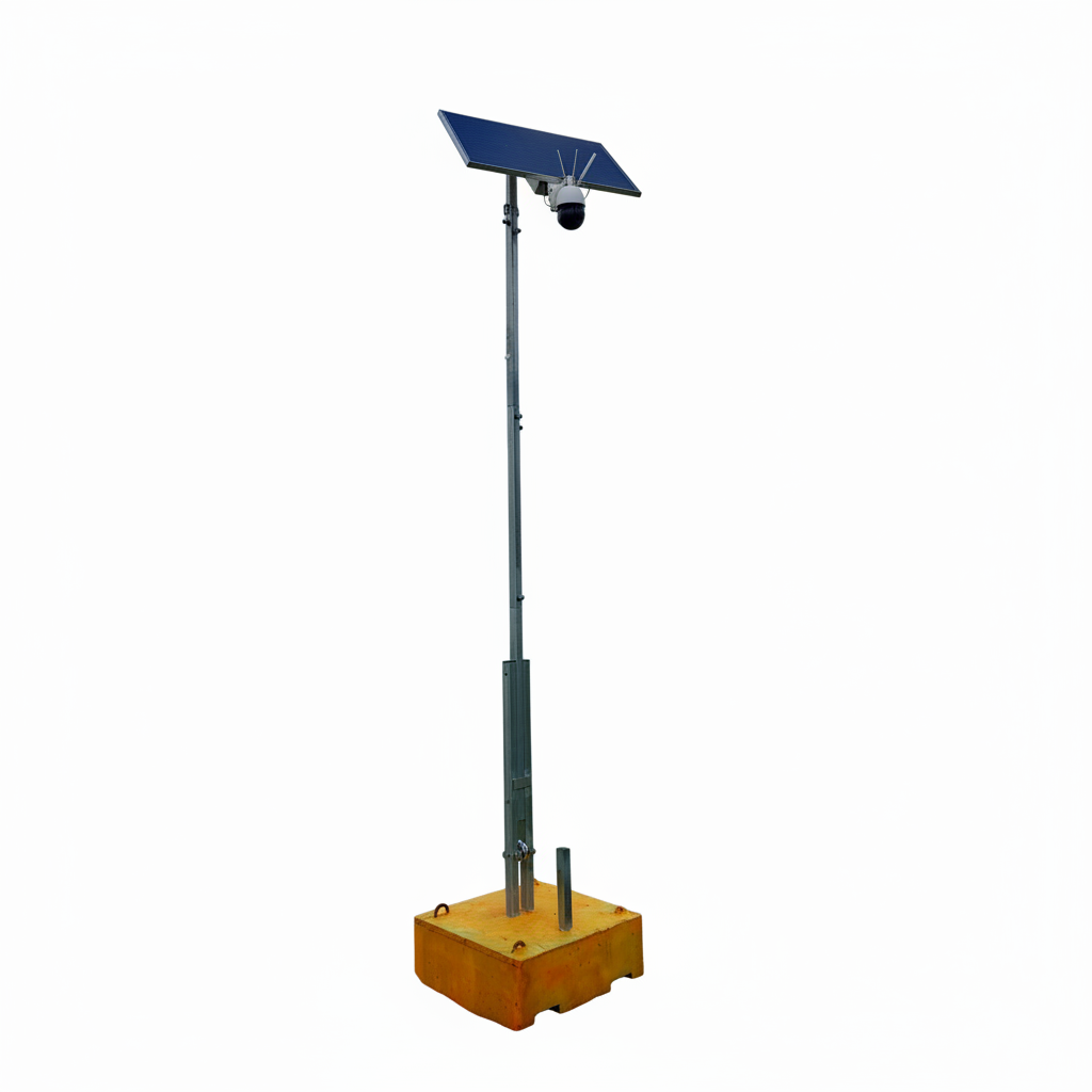 Mobile CCTV tower with background removed